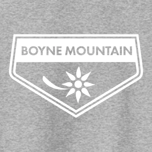 Boyne Mountain Adult Crewneck White Chest Logo Athletic Heather - Image 2