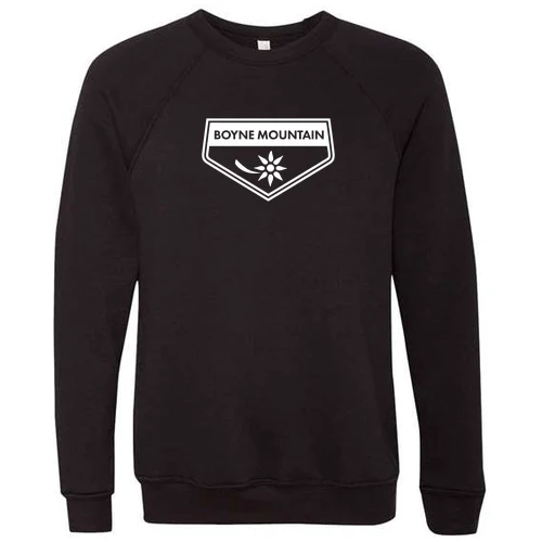 Boyne Mountain Adult Crewneck White Chest Logo Black