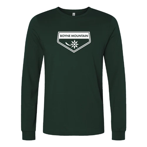 Boyne Mountain Adult Long Sleeve White Chest Logo Forest