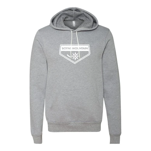 Boyne Mountain Adult Hoodie White Chest Logo Athletic Heather