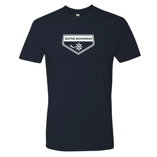Boyne Mountain Adult T-Shirt White Chest Logo Navy
