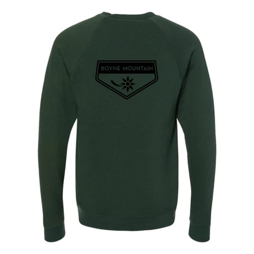 Boyne Mountain Adult Crewneck Black Chest and Back Logo Forest - Image 4