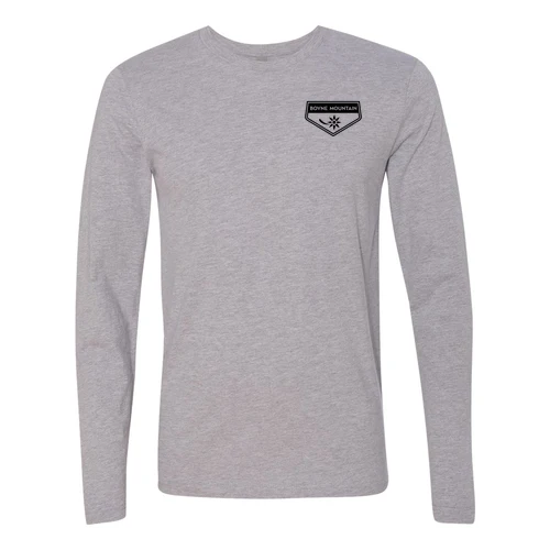 Boyne Mountain Adult Long Sleeve Black Chest and Back Logo Heather Grey - Image 2