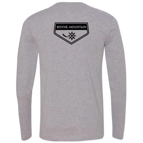 Boyne Mountain Adult Long Sleeve Black Chest and Back Logo Heather Grey - Image 4