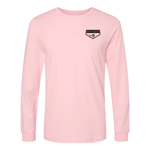 Boyne Mountain Adult Long Sleeve Black Chest and Back Logo Pink - Image 2