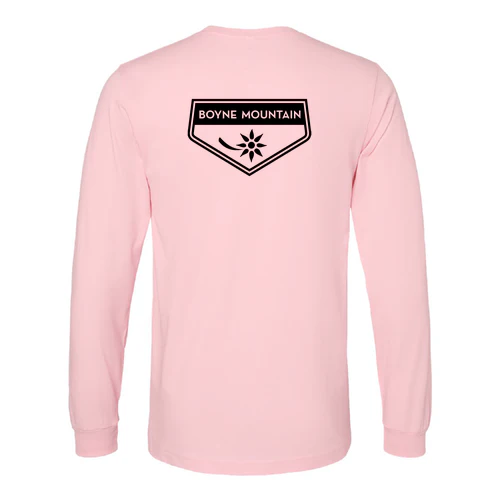 Boyne Mountain Adult Long Sleeve Black Chest and Back Logo Pink - Image 4