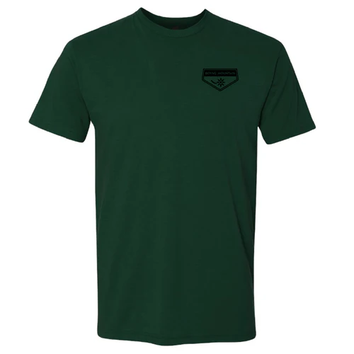Boyne Mountain Adult T-Shirt Black Chest and Back Logo Forest - Image 2