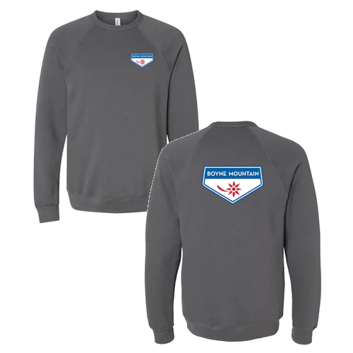 Boyne Mountain Adult Crewneck Full Color Chest and Back Logo Asphalt