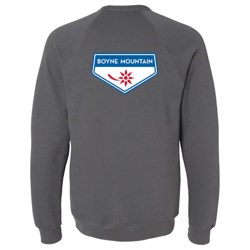 Boyne Mountain Adult Crewneck Full Color Chest and Back Logo Asphalt - Image 4