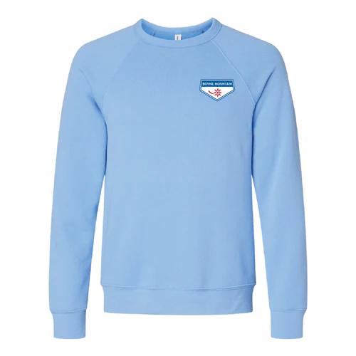 Boyne Mountain Adult Crewneck Full Color Chest and Back Logo Carolina Blue - Image 2