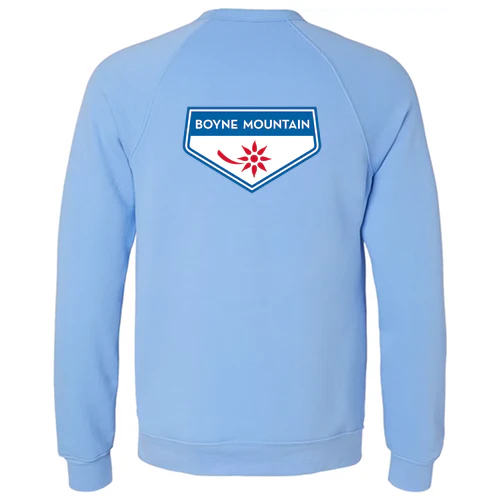 Boyne Mountain Adult Crewneck Full Color Chest and Back Logo Carolina Blue - Image 4