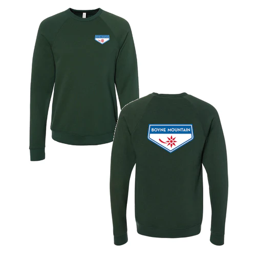 Boyne Mountain Adult Crewneck Full Color Chest and Back Logo Forest