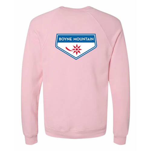 Boyne Mountain Adult Crewneck Full Color Chest and Back Logo Pink - Image 4