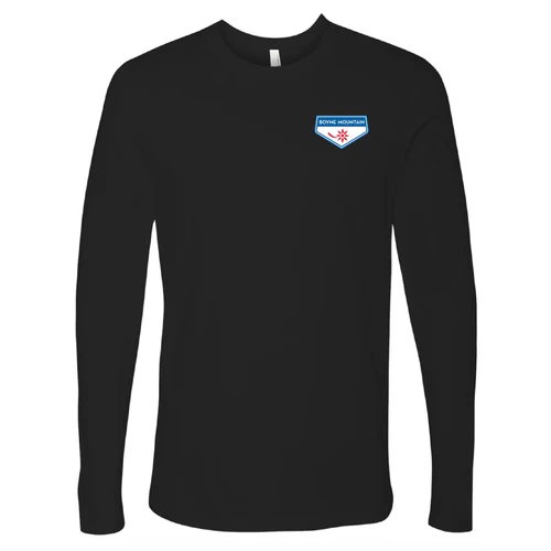 Boyne Mountain Adult Long Sleeve Full Color Chest and Back Logo Black - Image 2
