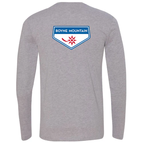 Boyne Mountain Adult Long Sleeve Full Color Chest and Back Logo Heather Grey - Image 4