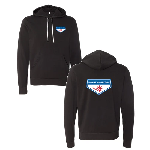 Boyne Mountain Adult Hoodie Full Color Chest and Back Logo Black