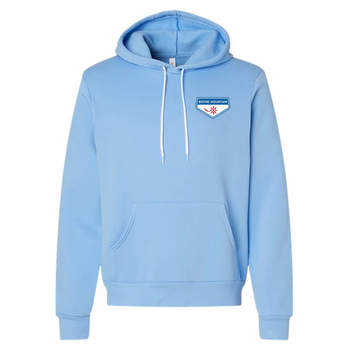 Boyne Mountain Adult Hoodie Full Color Chest and Back Logo Carolina Blue - Image 2