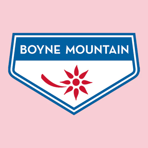 Boyne Mountain Adult T-Shirt Full Color Chest and Back Logo Light Pink - Image 5