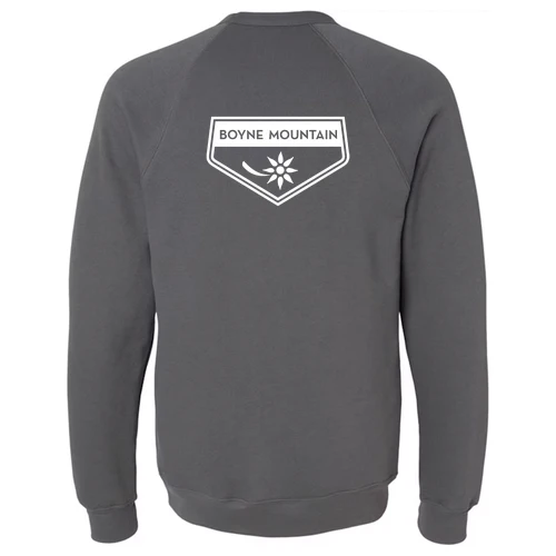 Boyne Mountain Adult Crewneck White Chest and Back Logo Asphalt - Image 4