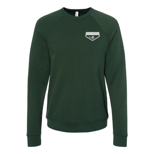 Boyne Mountain Adult Crewneck White Chest and Back Logo Forest - Image 2