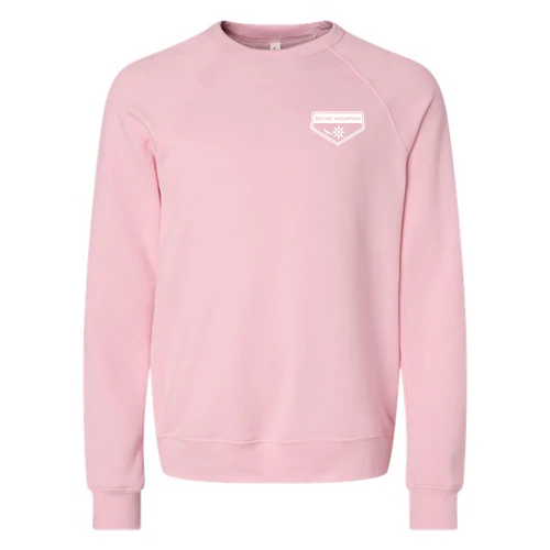 Boyne Mountain Adult Crewneck White Chest and Back Logo Pink - Image 2