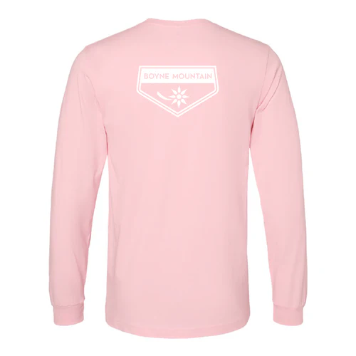 Boyne Mountain Adult Long Sleeve White Chest and Back Logo Pink - Image 4
