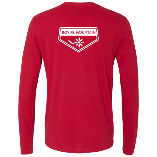 Boyne Mountain Adult Long Sleeve White Chest and Back Logo Red - Image 4