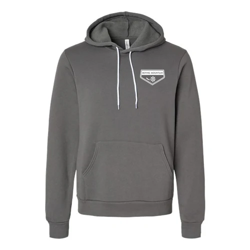 Boyne Mountain Adult Hoodie White Chest and Back Logo Asphalt - Image 2