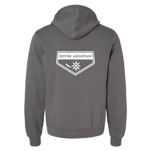 Boyne Mountain Adult Hoodie White Chest and Back Logo Asphalt - Image 4