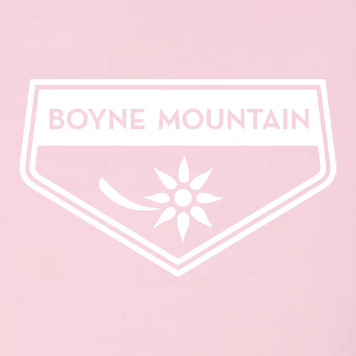 Boyne Mountain Adult Hoodie White Chest and Back Logo Pink - Image 5