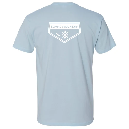 Boyne Mountain Adult T-Shirt White Chest and Back Logo Light Blue - Image 4