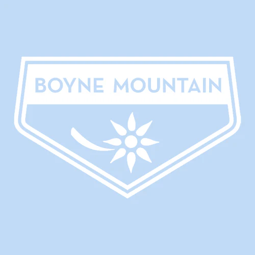 Boyne Mountain Adult T-Shirt White Chest and Back Logo Light Blue - Image 5