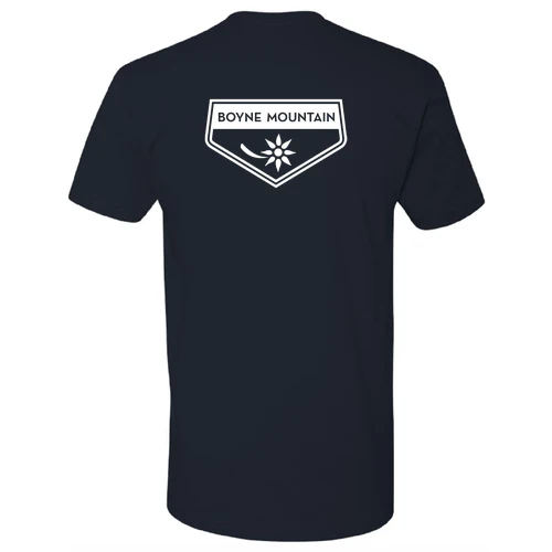 Boyne Mountain Adult T-Shirt White Chest and Back Logo Midnight Navy - Image 4