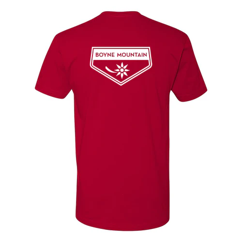 Boyne Mountain Adult T-Shirt White Chest and Back Logo Red - Image 4