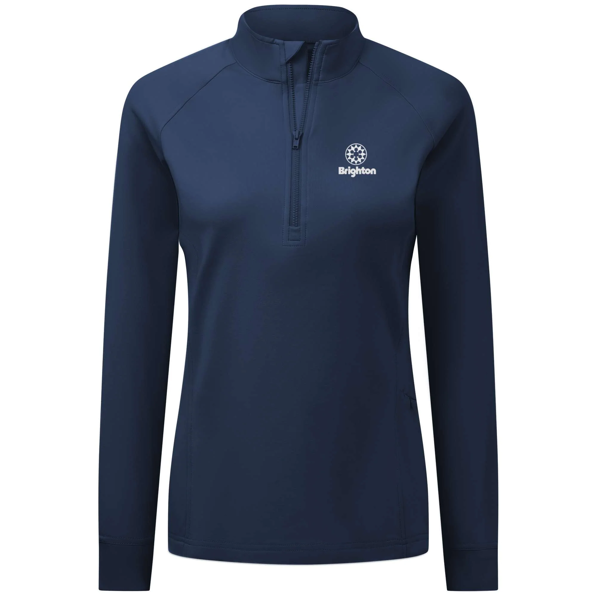 Brighton Women's Midweight 1/4 Zip White Small Chest Logo