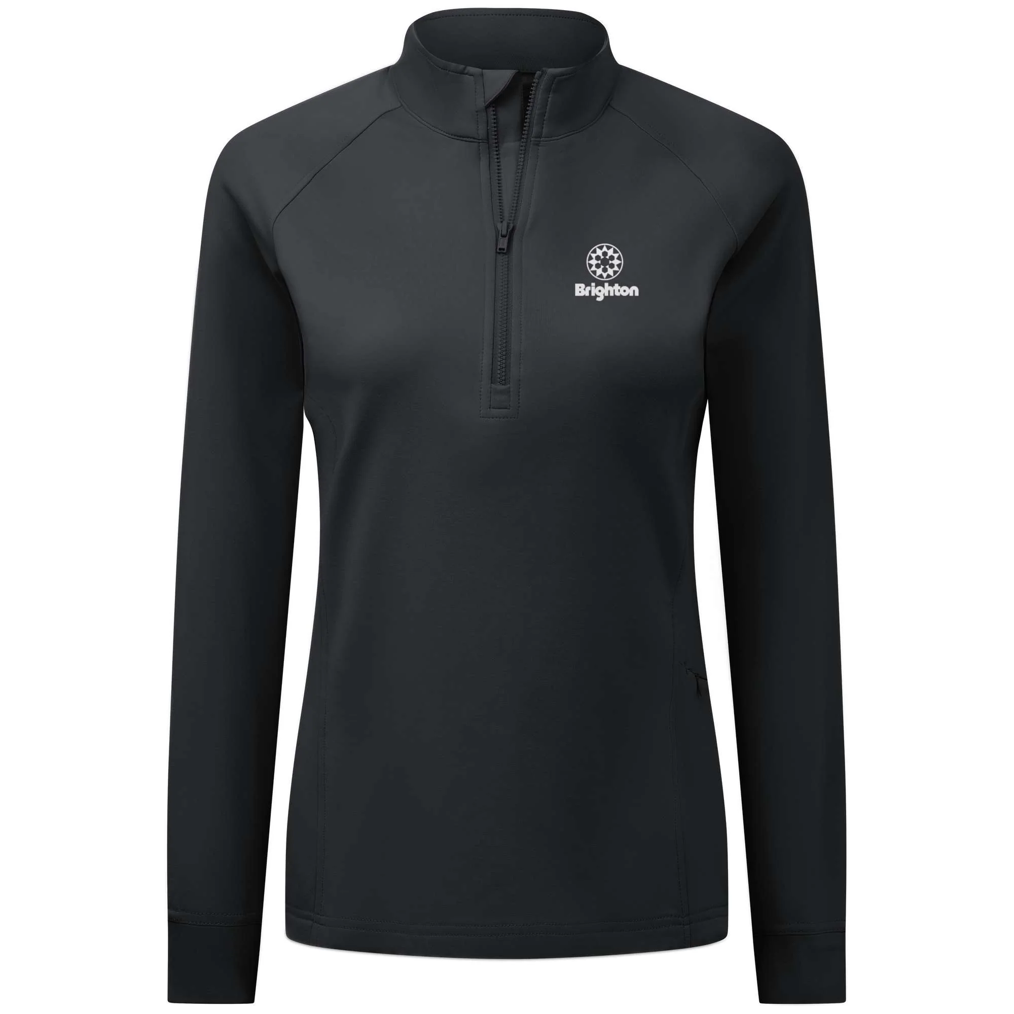 Brighton Women's Midweight 1/4 Zip White Small Chest Logo - Image 3