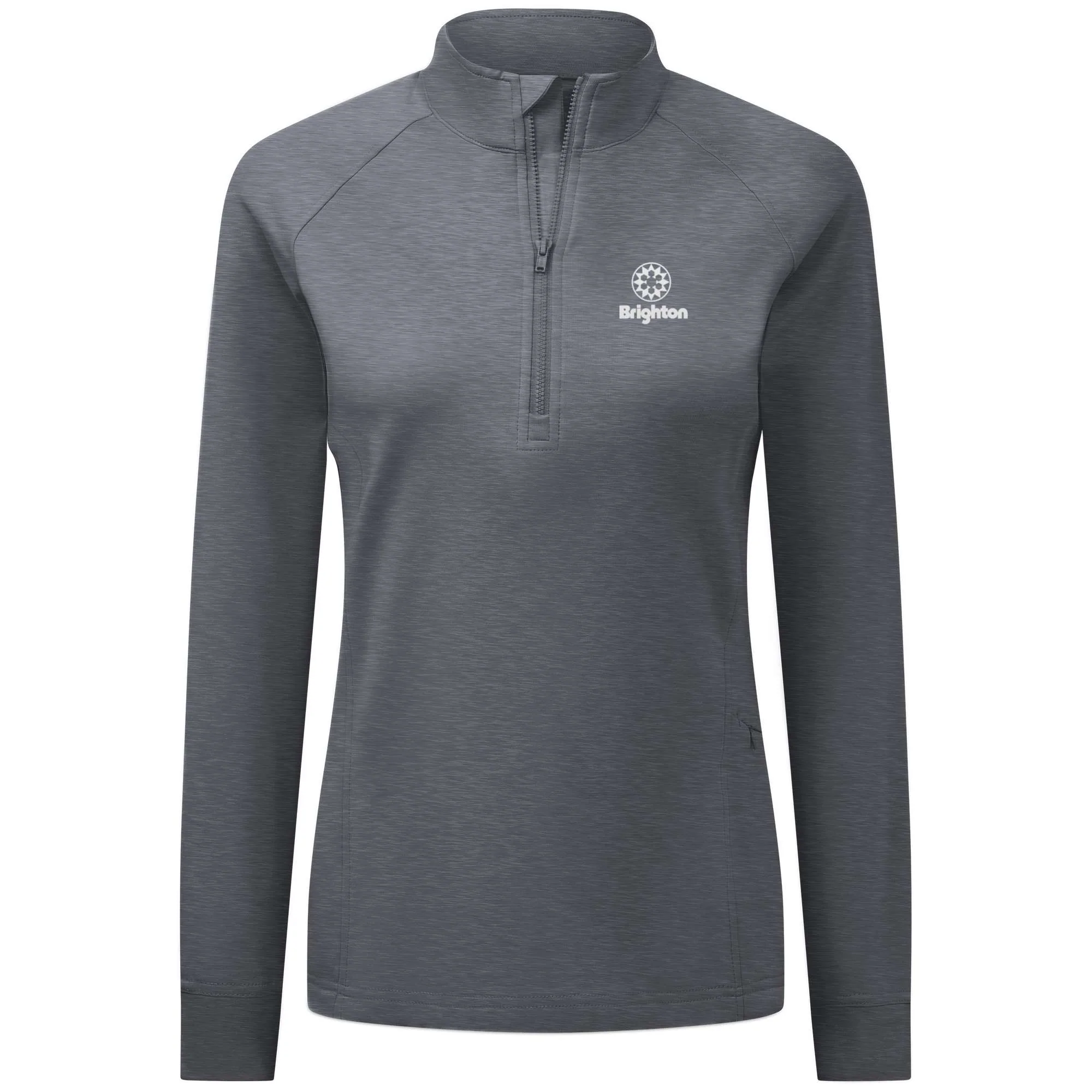 Brighton Women's Midweight 1/4 Zip White Small Chest Logo - Image 4