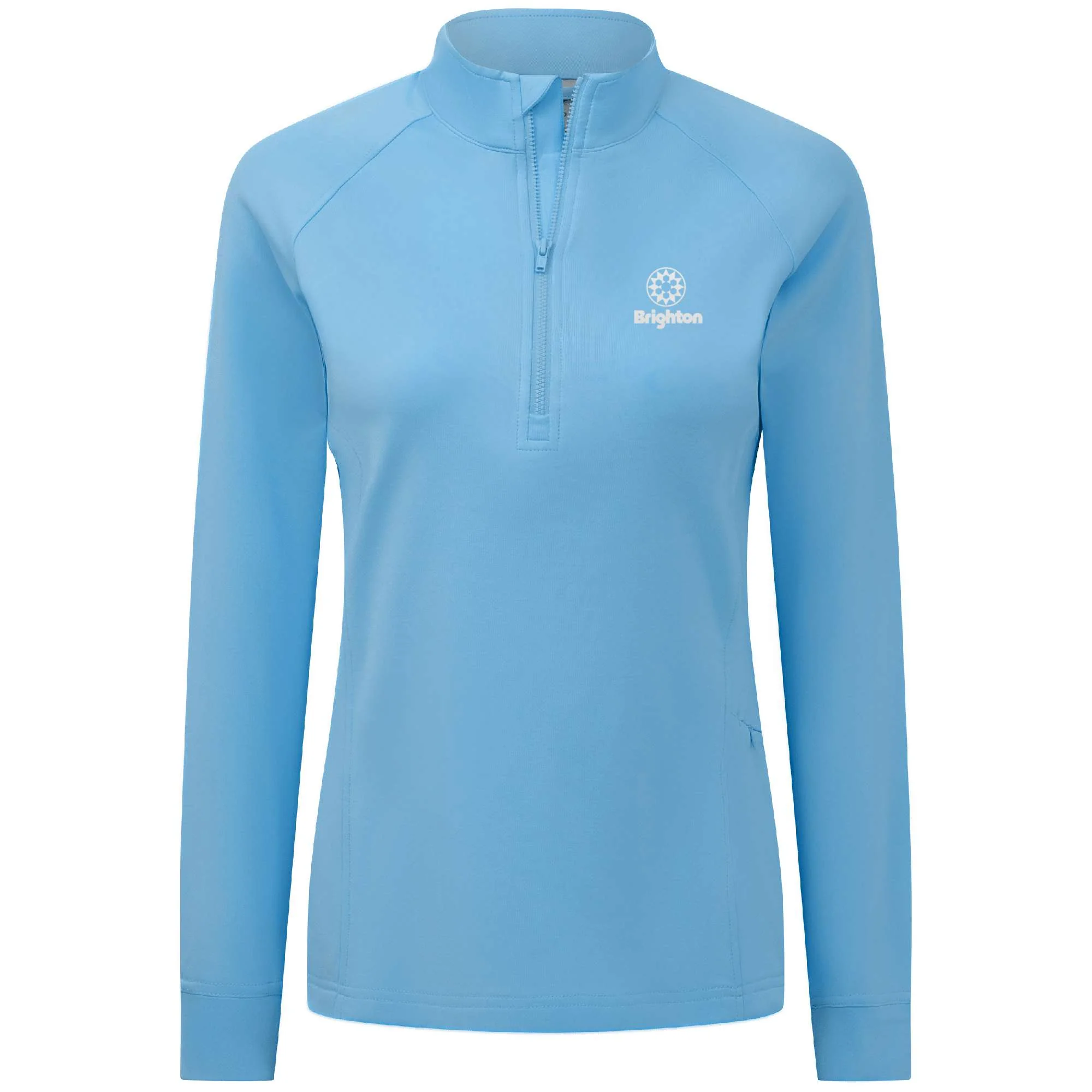 Brighton Women's Midweight 1/4 Zip White Small Chest Logo - Image 5