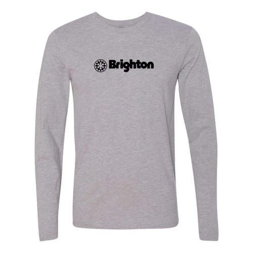 Brighton Adult Long Sleeve Black Chest Logo Heather Grey