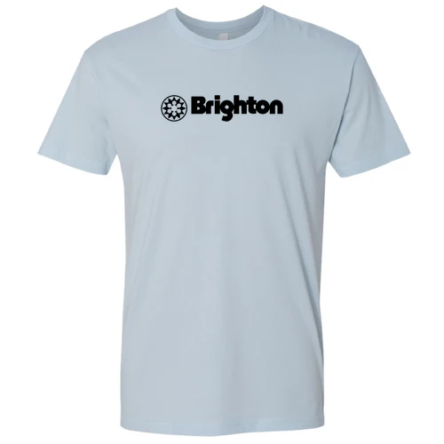 Brighton Adult T-Shirt Black Chest Logo Light Blue