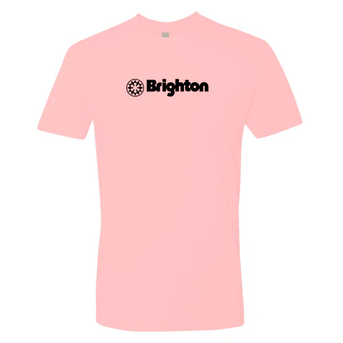 Brighton Adult T-Shirt Black Chest Logo Light Pink