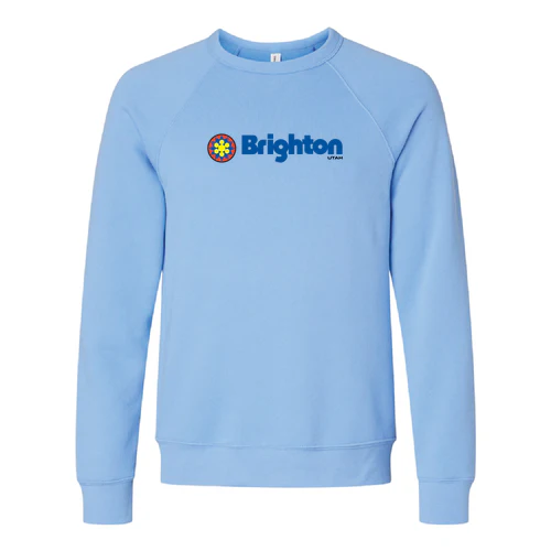 Brighton Adult Crewneck Full Color Chest Logo Carolina Blue