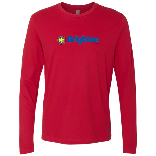 Brighton Adult Long Sleeve Full Color Chest Logo Red