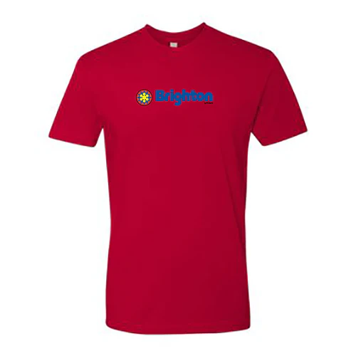 Brighton Adult T-Shirt Full Color Chest Logo Red