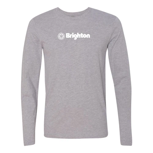 Brighton Adult Long Sleeve White Chest Logo Heather Grey