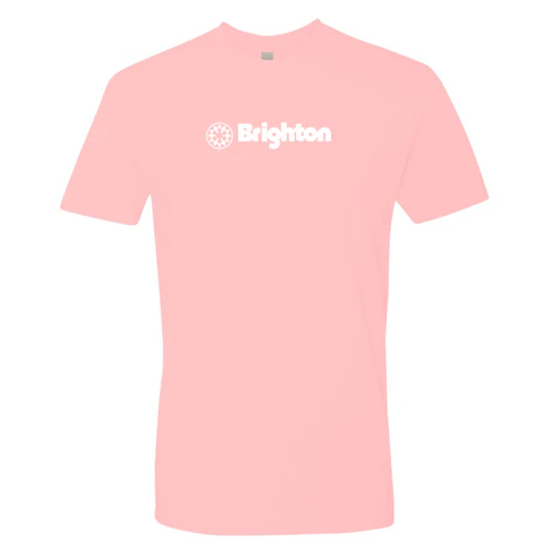 Brighton Adult T-Shirt White Chest Logo Light Pink