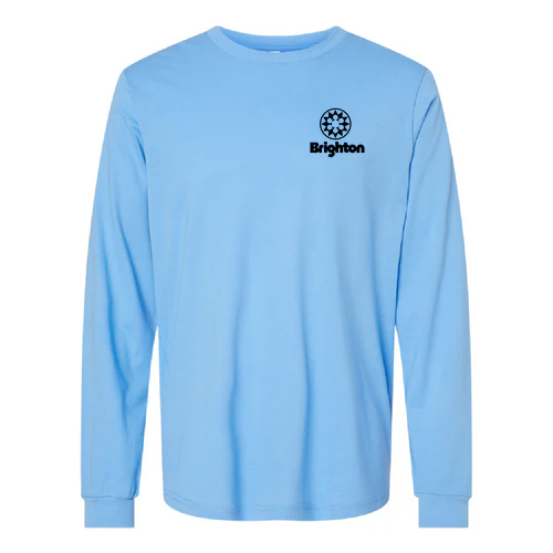 Brighton Adult Long Sleeve Black Chest and Back Logo Carolina Blue - Image 2