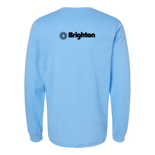 Brighton Adult Long Sleeve Black Chest and Back Logo Carolina Blue - Image 4