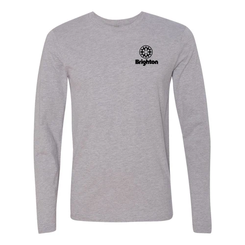 Brighton Adult Long Sleeve Black Chest and Back Logo Heather Grey - Image 2