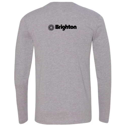 Brighton Adult Long Sleeve Black Chest and Back Logo Heather Grey - Image 4